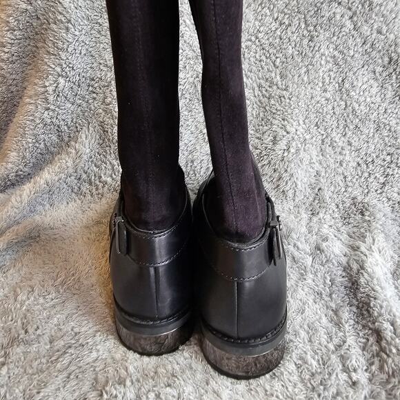 Cole Haan Women's‎ Adler Leather Suede Tall Pull On Riding Boots Size 7.5B Black - Picture 4 of 8